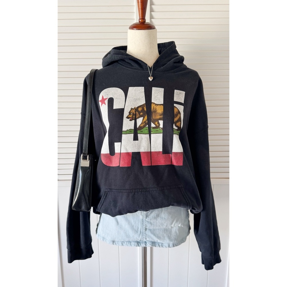 Bowery Supply Co California Black Hoodie Sweatshirt Sweater